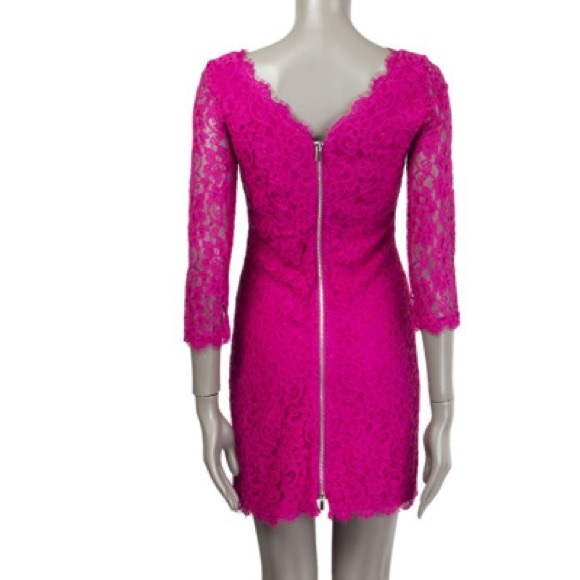 NWT Diane von Furstenberg 'Zarita' Lace Dress, Size 14 - Picture 3 of 12